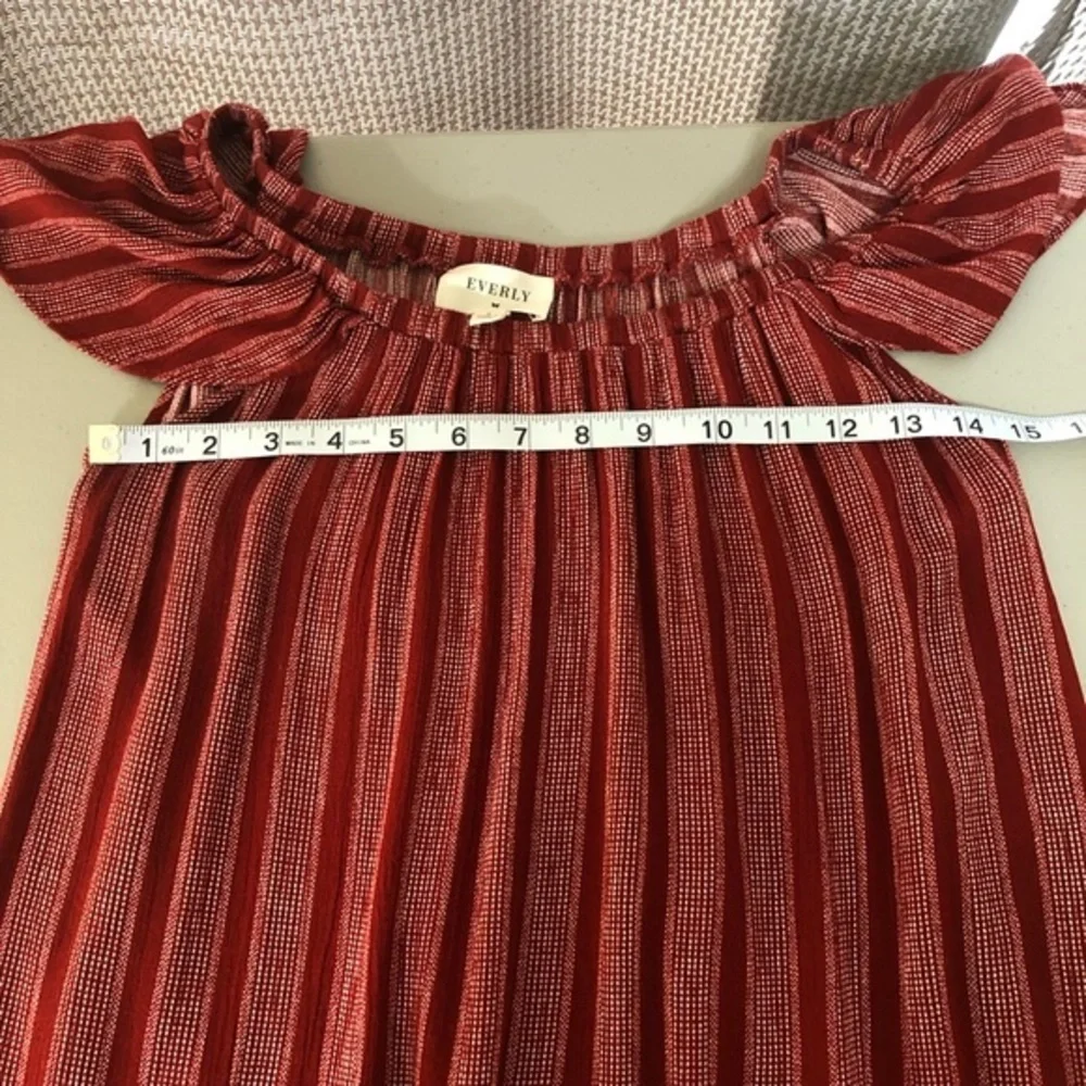 Everly Red Stripped Cap Sleeve Tunic‎ Size S